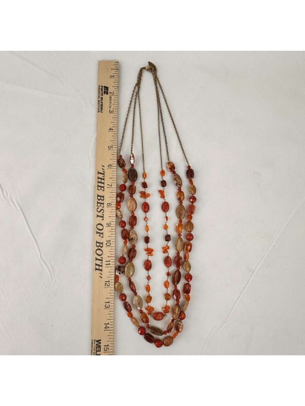 Vintage Coldwater Creek Multi-Strand Beaded Necklace 27-Inch Orange Brown Earthy - Picture 8 of 10